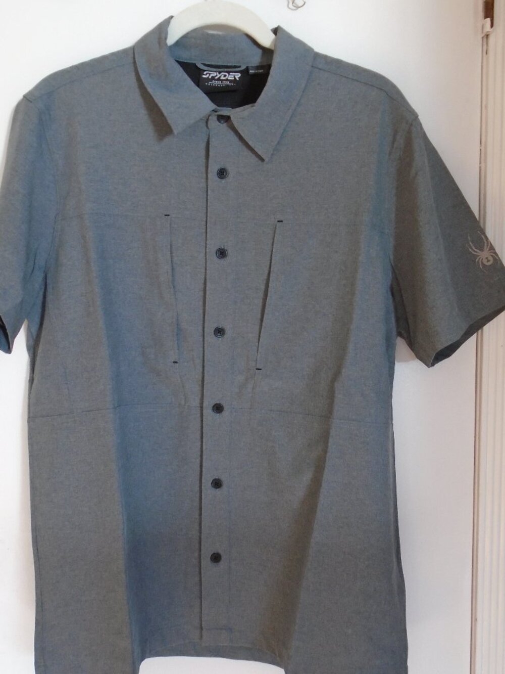 Spyder Button Down Mens Medium T-Shirt Gray NEW